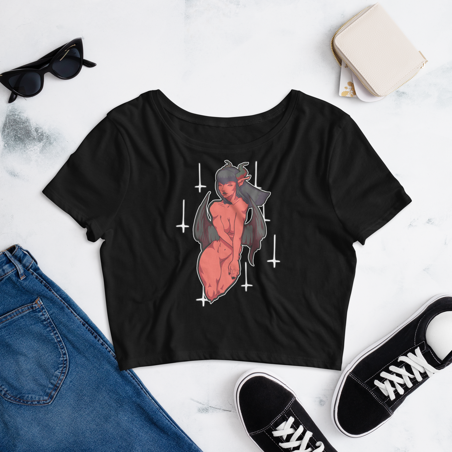 Devil Girl | Women’s Crop Tee | Premium