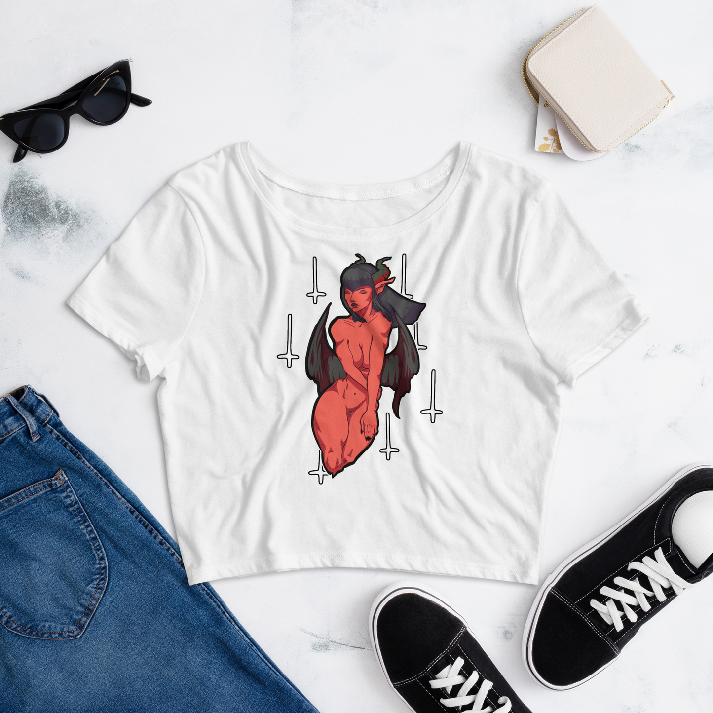 Devil Girl | Women’s Crop Tee | Premium